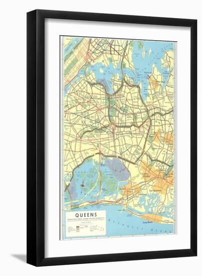 Map of Queens, New York-null-Framed Art Print