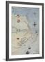 Map of Raleigh's Virginia-John White-Framed Giclee Print