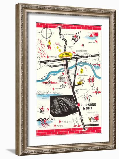 Map of Reno Vicinity, Nevada-null-Framed Art Print