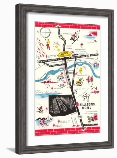 Map of Reno Vicinity, Nevada-null-Framed Art Print