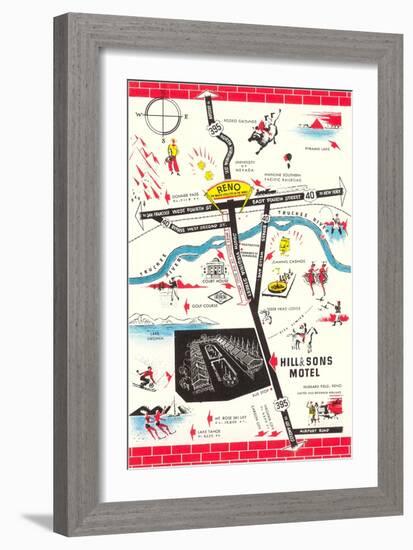 Map of Reno Vicinity, Nevada-null-Framed Art Print