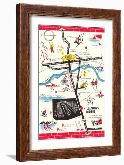 Map of Reno Vicinity, Nevada-null-Framed Art Print