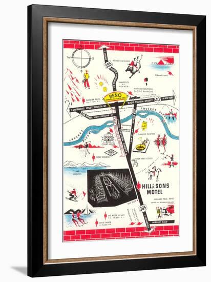 Map of Reno Vicinity, Nevada-null-Framed Art Print