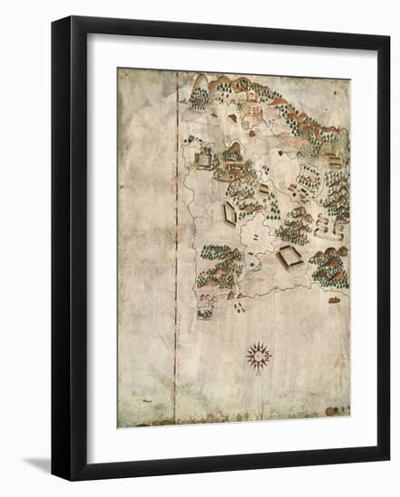 Map of Rio De Janeiro, 16th Century-Jacques-emile Blanche-Framed Giclee Print