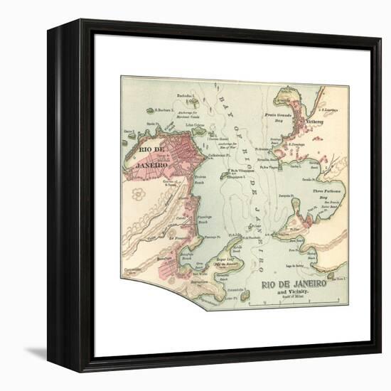 Map of Rio De Janeiro (C. 1900), Maps-Encyclopaedia Britannica-Framed Premier Image Canvas