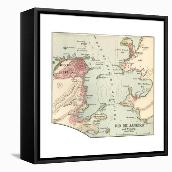 Map of Rio De Janeiro (C. 1900), Maps-Encyclopaedia Britannica-Framed Premier Image Canvas