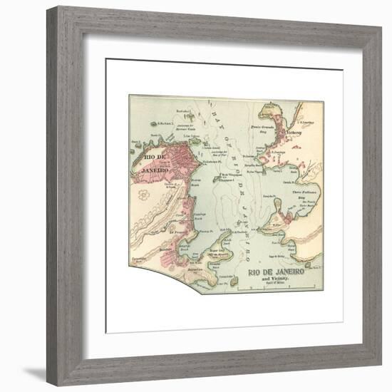 Map of Rio De Janeiro (C. 1900), Maps-Encyclopaedia Britannica-Framed Giclee Print