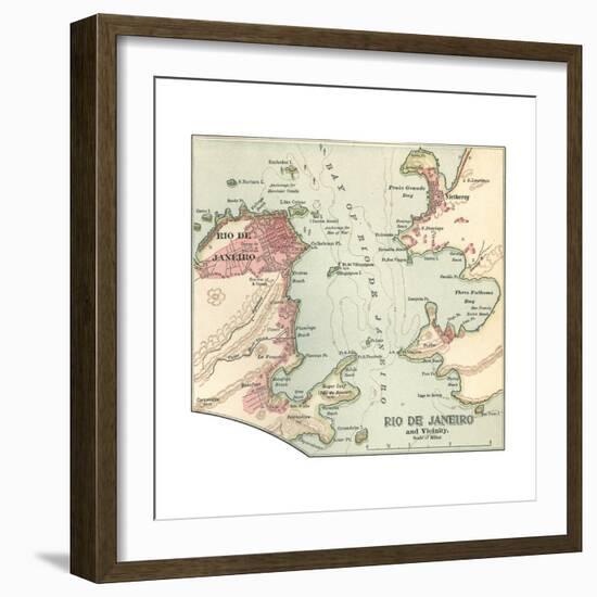 Map of Rio De Janeiro (C. 1900), Maps-Encyclopaedia Britannica-Framed Giclee Print