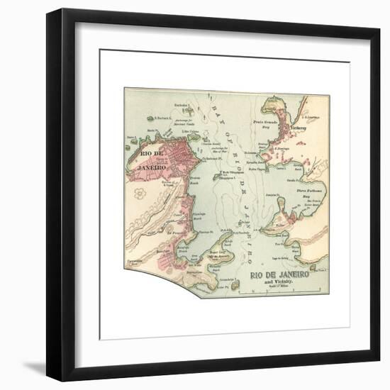 Map of Rio De Janeiro (C. 1900), Maps-Encyclopaedia Britannica-Framed Giclee Print