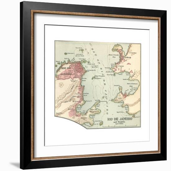 Map of Rio De Janeiro (C. 1900), Maps-Encyclopaedia Britannica-Framed Giclee Print