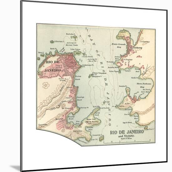 Map of Rio De Janeiro (C. 1900), Maps-Encyclopaedia Britannica-Mounted Giclee Print