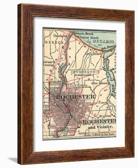 Map of Rochester (C. 1900), Maps-Encyclopaedia Britannica-Framed Art Print