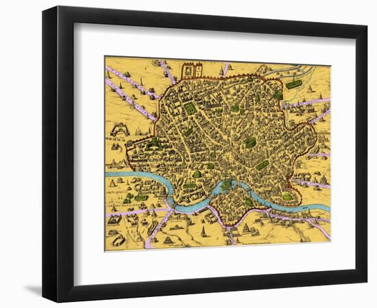 Map of Rome, 1500s-Science Source-Framed Giclee Print