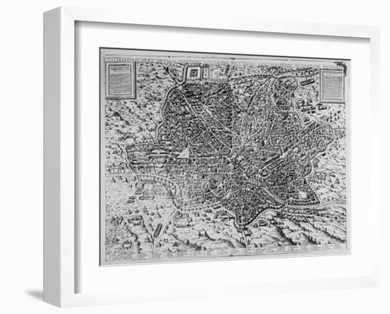 Map of Rome, 1579-Mario Cartaro-Framed Giclee Print