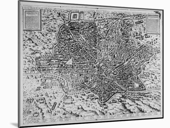 Map of Rome, 1579-Mario Cartaro-Mounted Giclee Print