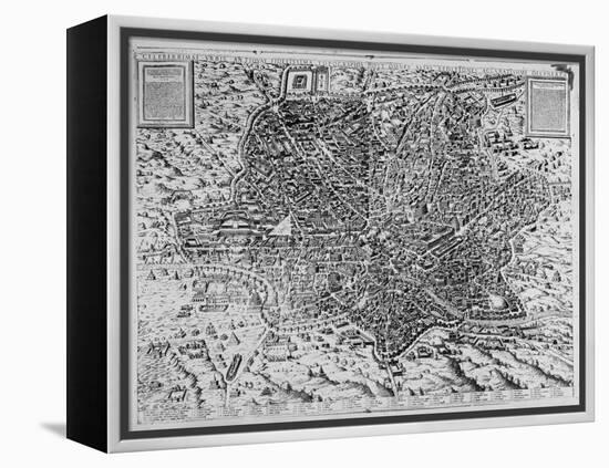 Map of Rome, 1579-Mario Cartaro-Framed Premier Image Canvas