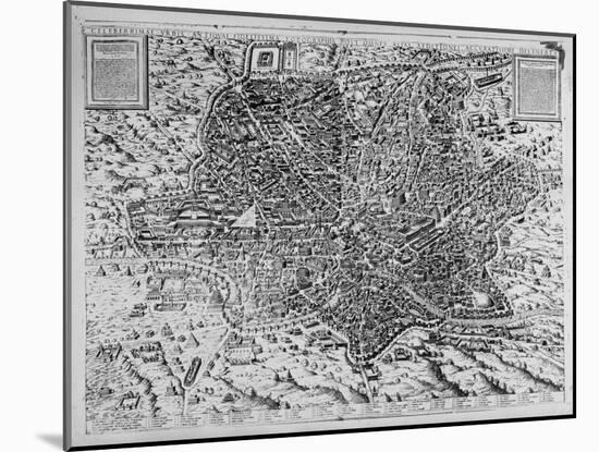 Map of Rome, 1579-Mario Cartaro-Mounted Giclee Print