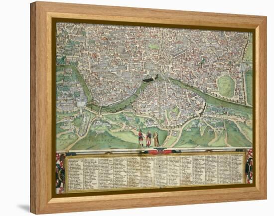 Map of Rome, from "Civitates Orbis Terrarum" by Georg Braun and Frans Hogenberg circa 1572-1617-Joris Hoefnagel-Framed Premier Image Canvas