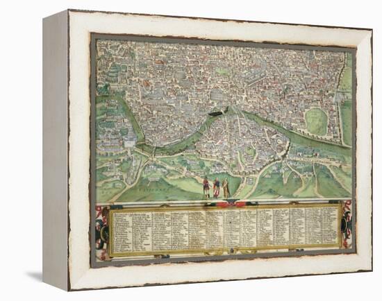 Map of Rome, from "Civitates Orbis Terrarum" by Georg Braun and Frans Hogenberg circa 1572-1617-Joris Hoefnagel-Framed Premier Image Canvas