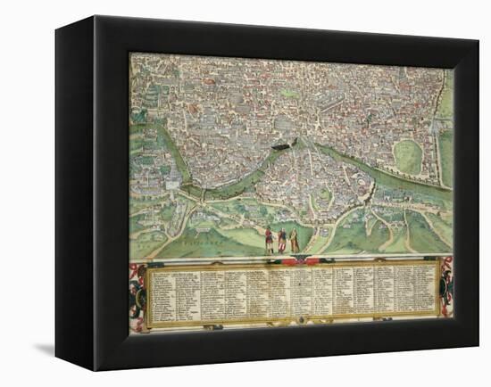 Map of Rome, from "Civitates Orbis Terrarum" by Georg Braun and Frans Hogenberg circa 1572-1617-Joris Hoefnagel-Framed Premier Image Canvas