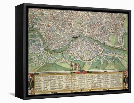 Map of Rome, from "Civitates Orbis Terrarum" by Georg Braun and Frans Hogenberg circa 1572-1617-Joris Hoefnagel-Framed Premier Image Canvas