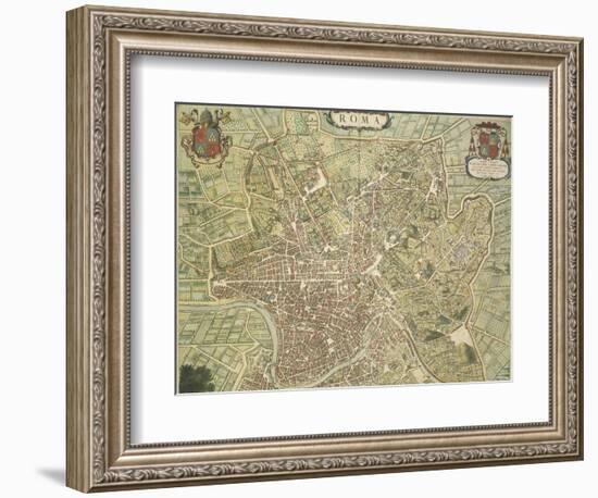 Map of Rome from Theatrum Civitatum Et Admirandorum Italiae by Joan Blaeued in Italy-null-Framed Giclee Print