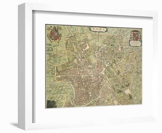 Map of Rome from Theatrum Civitatum Et Admirandorum Italiae by Joan Blaeued in Italy-null-Framed Giclee Print
