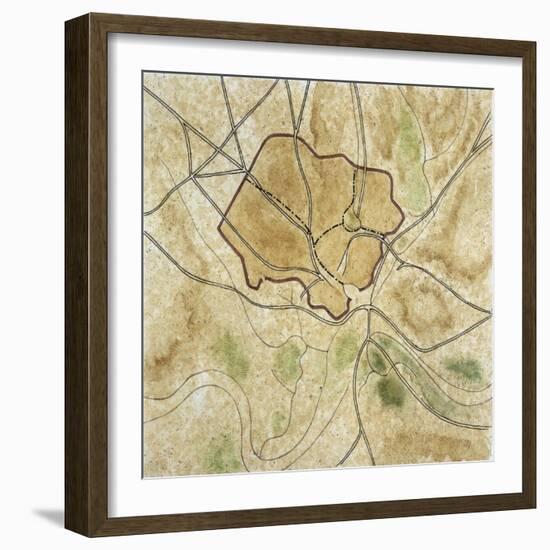 Map of Rome in the Archaic Period-null-Framed Giclee Print