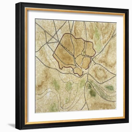 Map of Rome in the Archaic Period-null-Framed Giclee Print