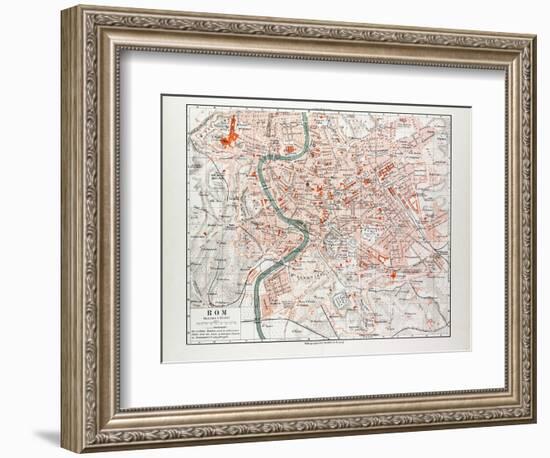 Map of Rome Italy 1899-null-Framed Giclee Print