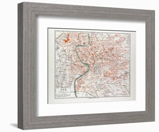 Map of Rome Italy 1899-null-Framed Giclee Print