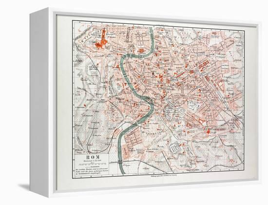Map of Rome Italy 1899-null-Framed Premier Image Canvas