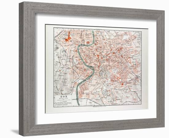 Map of Rome Italy 1899-null-Framed Giclee Print