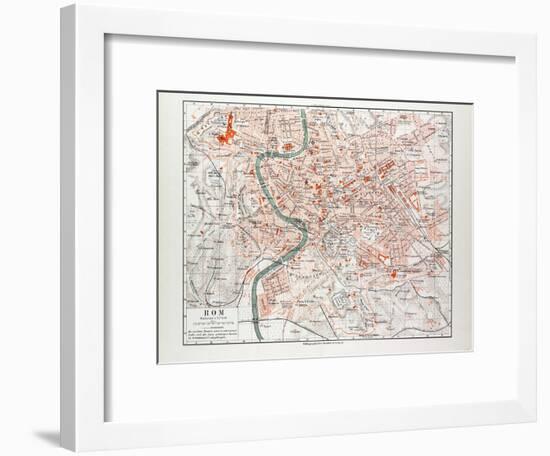 Map of Rome Italy 1899-null-Framed Giclee Print