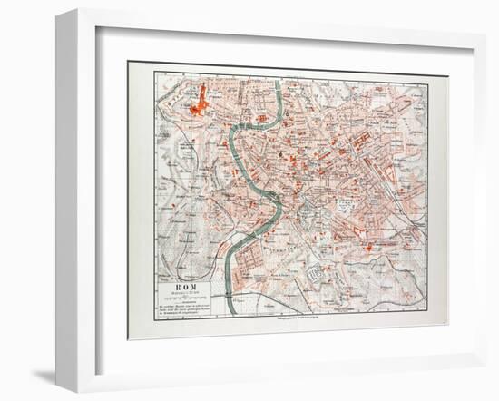 Map of Rome Italy 1899-null-Framed Giclee Print