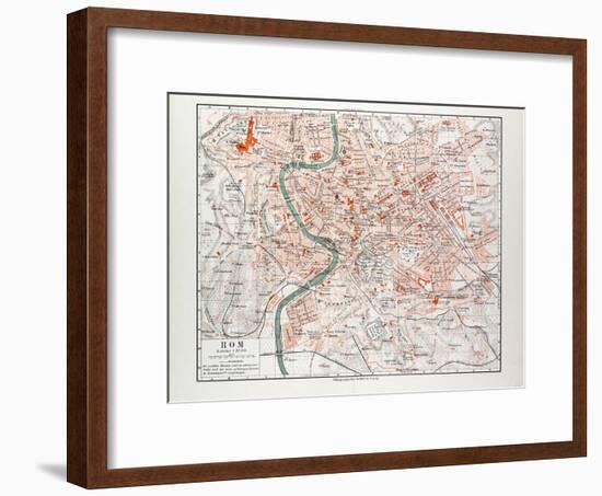 Map of Rome Italy 1899-null-Framed Giclee Print