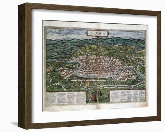 Map of Rome-Abraham Ortelius-Framed Art Print