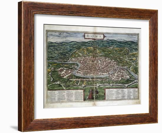 Map of Rome-Abraham Ortelius-Framed Art Print