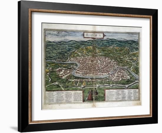 Map of Rome-Abraham Ortelius-Framed Art Print