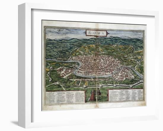 Map of Rome-Abraham Ortelius-Framed Art Print