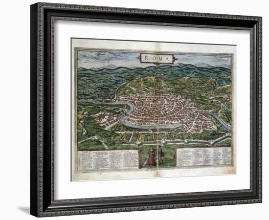Map of Rome-Abraham Ortelius-Framed Art Print