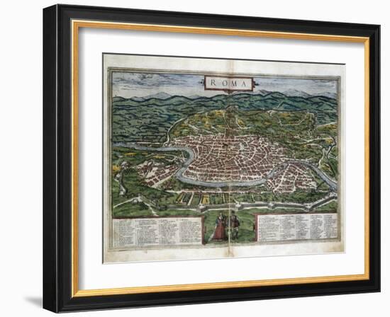 Map of Rome-Abraham Ortelius-Framed Art Print