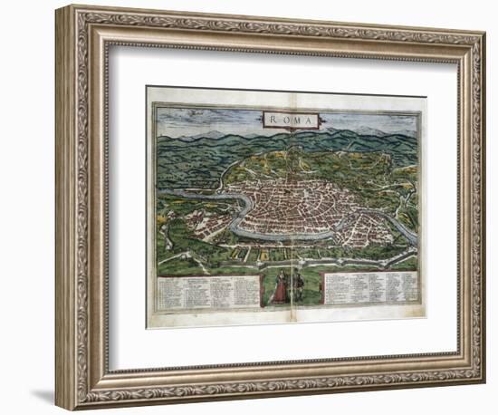 Map of Rome-Abraham Ortelius-Framed Art Print