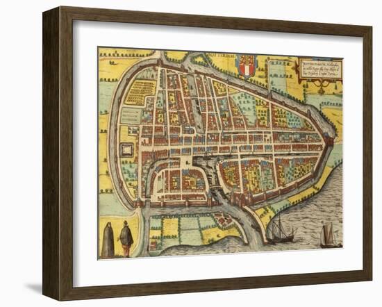 Map of Rotterdam, Netherlands, from 'Civitates Orbis Terrarum', 1540-90-null-Framed Giclee Print