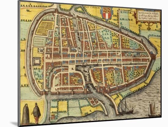 Map of Rotterdam, Netherlands, from 'Civitates Orbis Terrarum', 1540-90-null-Mounted Giclee Print