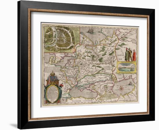 Map of Russia and Moscow (From: Theatrum Orbis Terrarum..), 1645-Willem Janszoon Blaeu-Framed Giclee Print