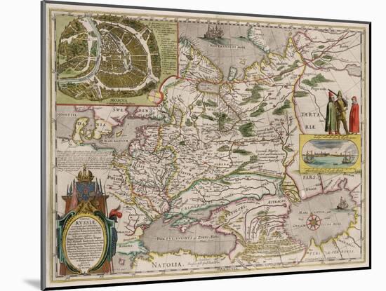 Map of Russia and Moscow (From: Theatrum Orbis Terrarum..), 1645-Willem Janszoon Blaeu-Mounted Giclee Print