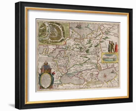 Map of Russia and Moscow (From: Theatrum Orbis Terrarum..), 1645-Willem Janszoon Blaeu-Framed Giclee Print