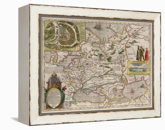 Map of Russia and Moscow (From: Theatrum Orbis Terrarum..), 1645-Willem Janszoon Blaeu-Framed Premier Image Canvas