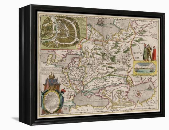 Map of Russia and Moscow (From: Theatrum Orbis Terrarum..), 1645-Willem Janszoon Blaeu-Framed Premier Image Canvas